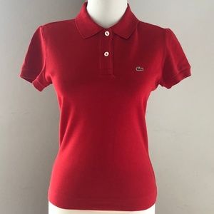 Lacoste Red Short sleeve Polo Shirt sz 38